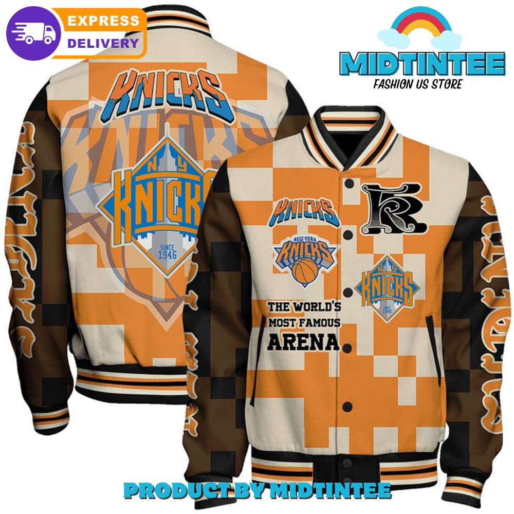 New York Knicks National Basketball Association Orange Varsity Jacket 30Uf092390 – Utopia Fashion