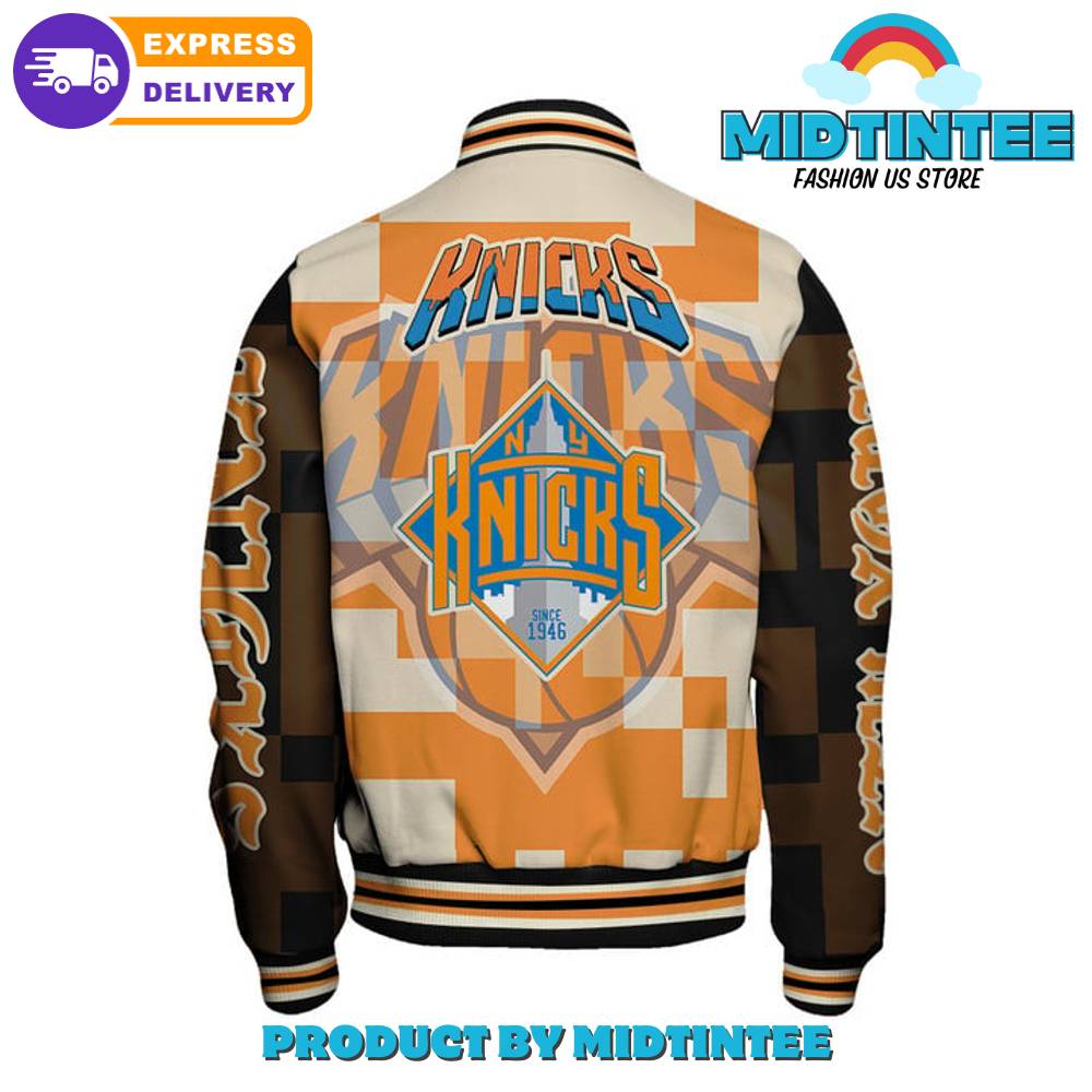 New York Knicks National Basketball Association Orange Varsity Jacket 30Uf092390 – Utopia Fashion