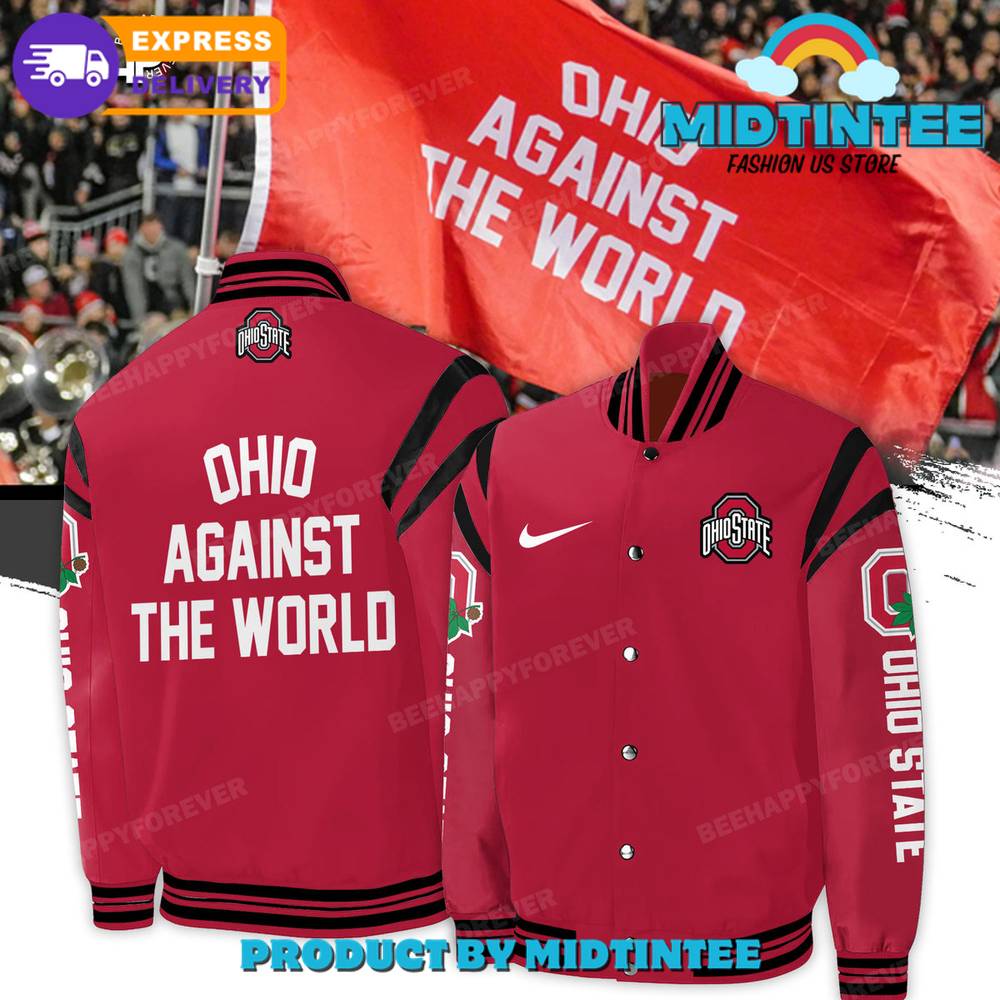 Ohio State Buckeyes Against The World Red Baseball Jacket 30Uf092416 – Utopia Fashion