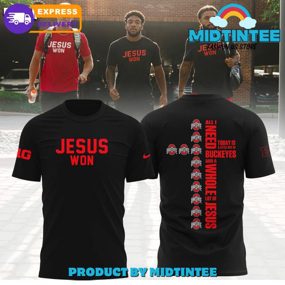 Ohio State Buckeyes Jesus Won Black Nike Shirt 30Uf095137 – Utopia Fashion