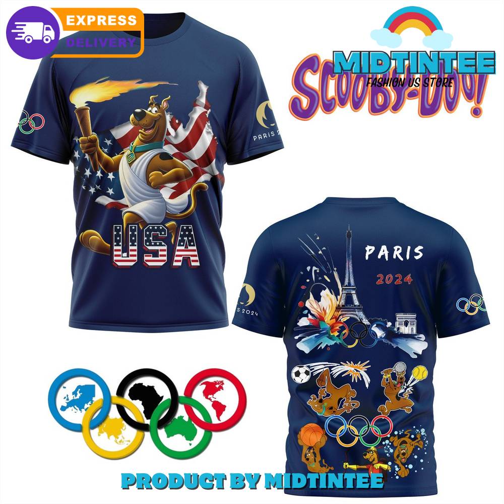 Olympic Paris Scooby-Doo Team Usa Blue Shirt 30Uf095185 – Utopia Fashion