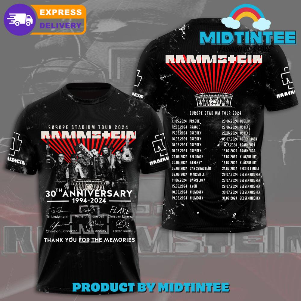 Rammstein Europe Stadium Tour Anniversary Shirt 30Uf095294 – Utopia Fashion