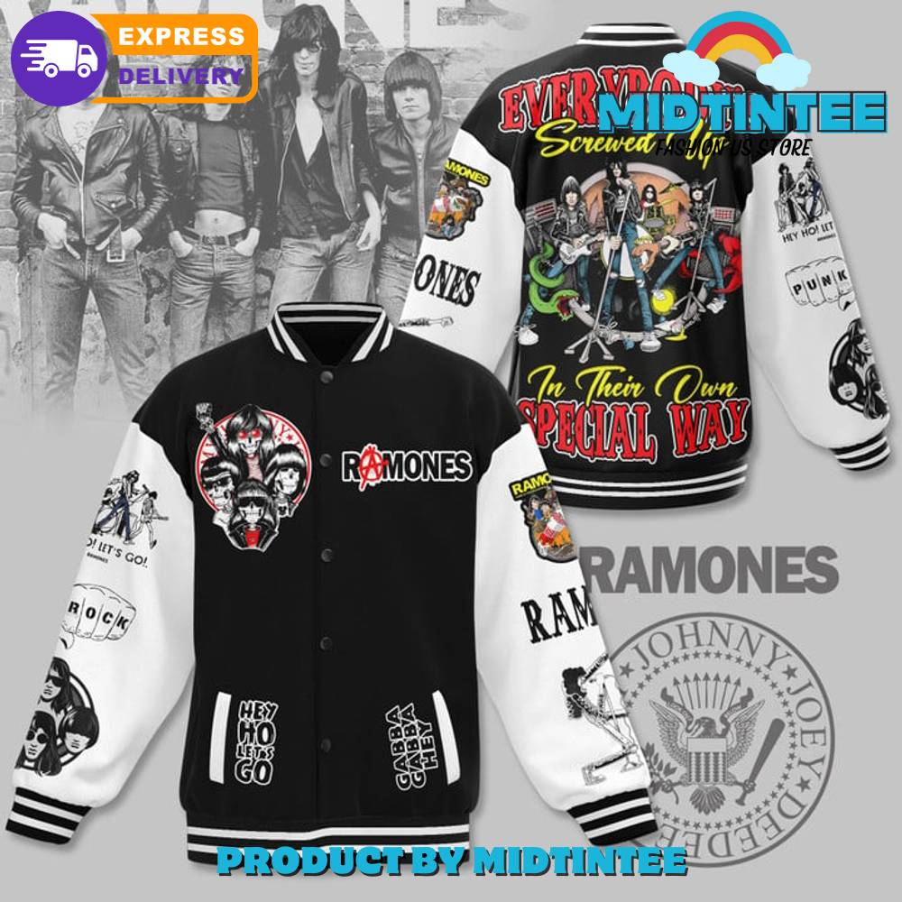 Ramones Everybody’S Screwed Up Baseball Jacket 30Uf092467 – Utopia Fashion