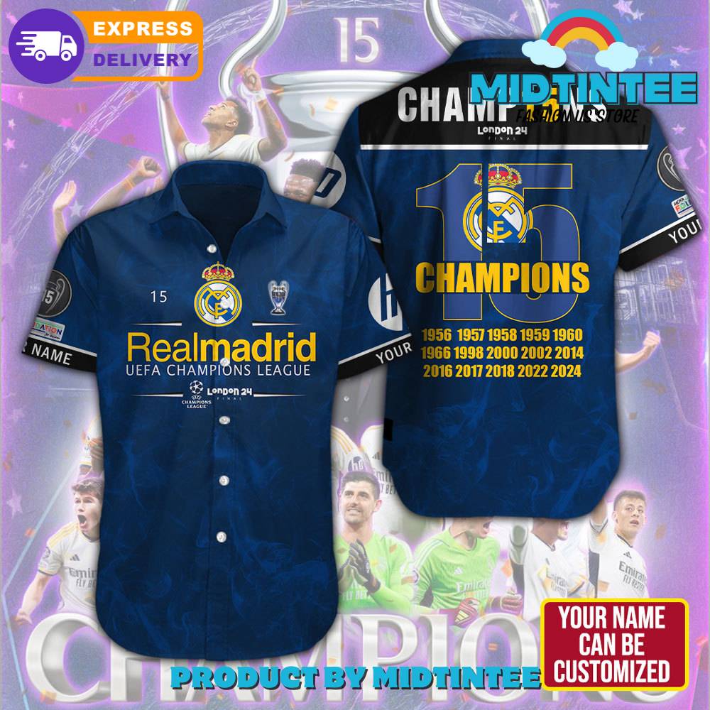 Real Madrid Uefa Champions League Blue Hawaiian Shirt 30Uf093257 – Utopia Fashion