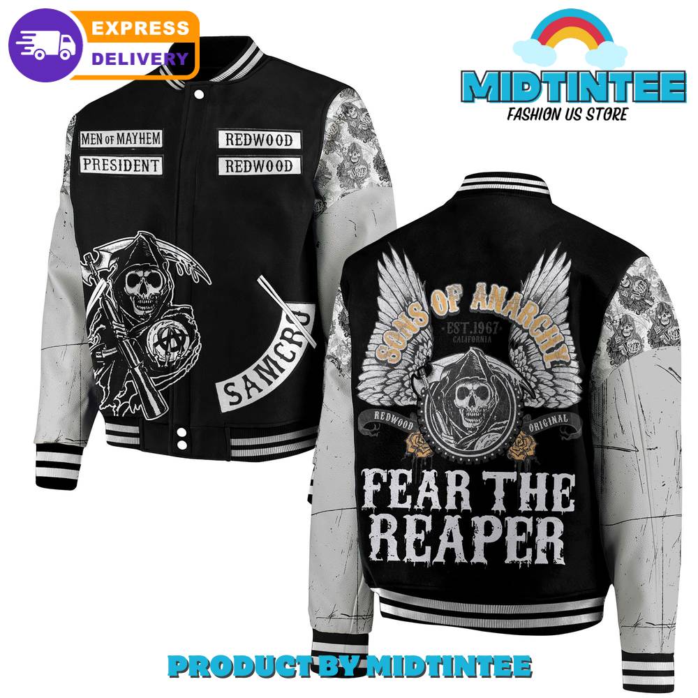 Son Of Anarchy Fear The Reaper Baseball Jacket 30Uf092501 – Utopia Fashion