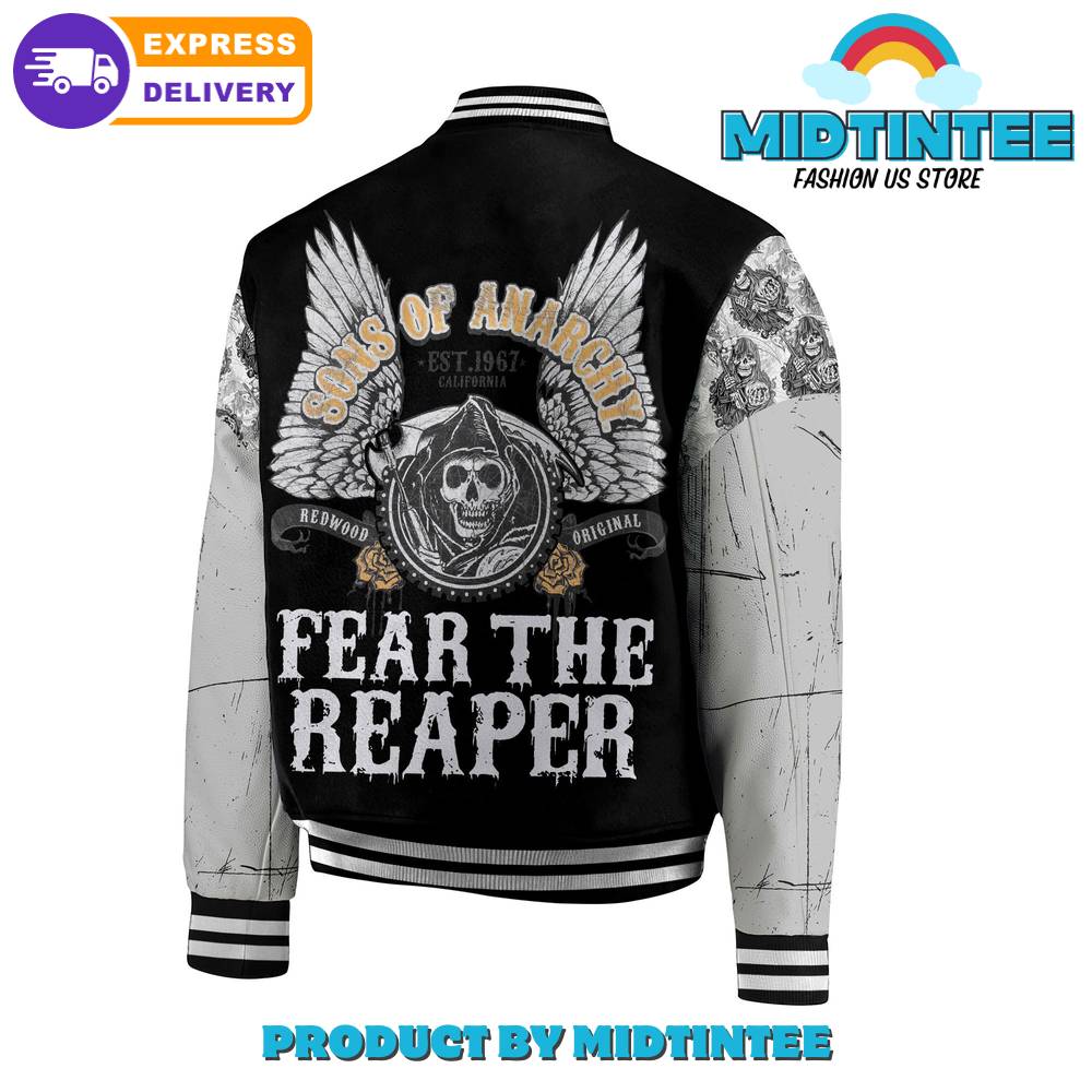 Son Of Anarchy Fear The Reaper Baseball Jacket 30Uf092501 – Utopia Fashion