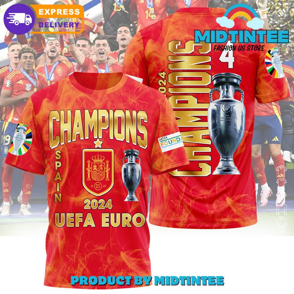 Spain National Football 4-Time Champions Euro Shirt 30Uf095397 – Utopia Fashion