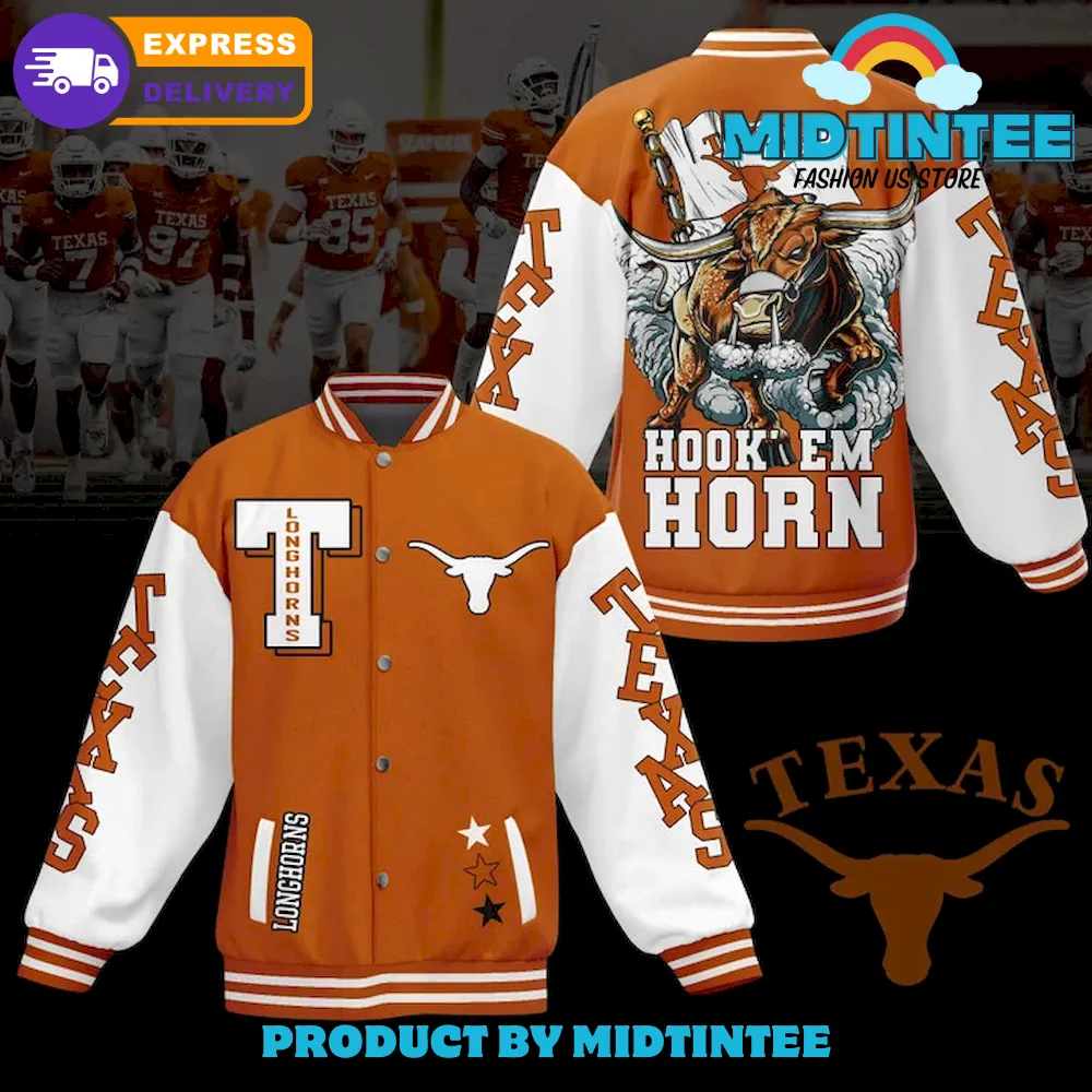 Texas Longhorns Hook Em Horns Bomber Jacket 30Uf092608 – Utopia Fashion