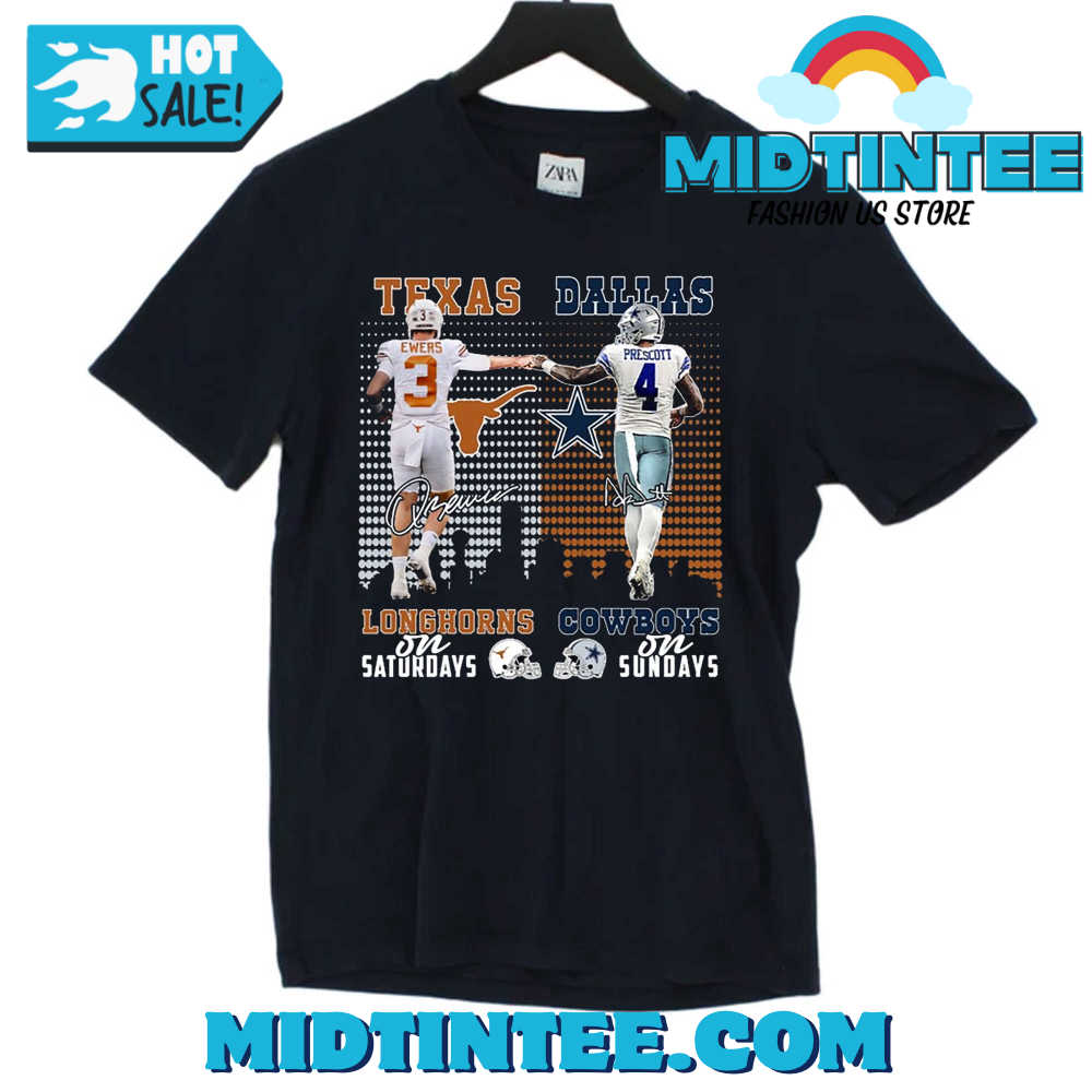 Texas Longhorns On Saturdays And Dallas Cowboys On Sundays T-Shirt 30Uf094323 – Utopia Fashion