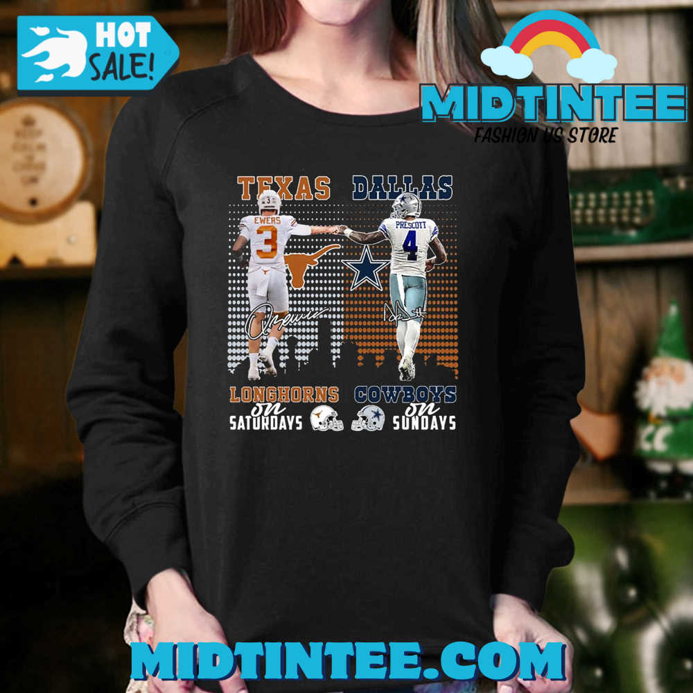 Texas Longhorns On Saturdays And Dallas Cowboys On Sundays T-Shirt 30Uf094323 – Utopia Fashion