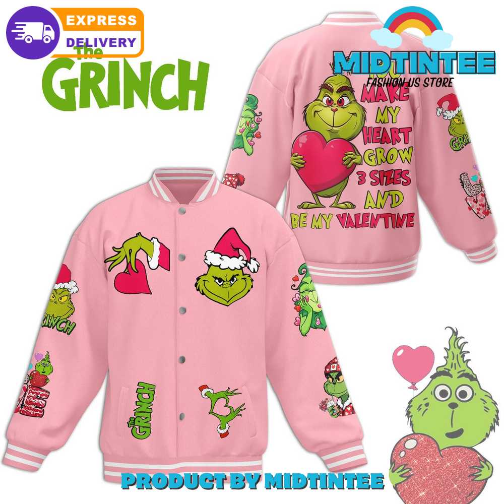 The Grinch Be My Valentine Baseball Jacket 30Uf092536 – Utopia Fashion