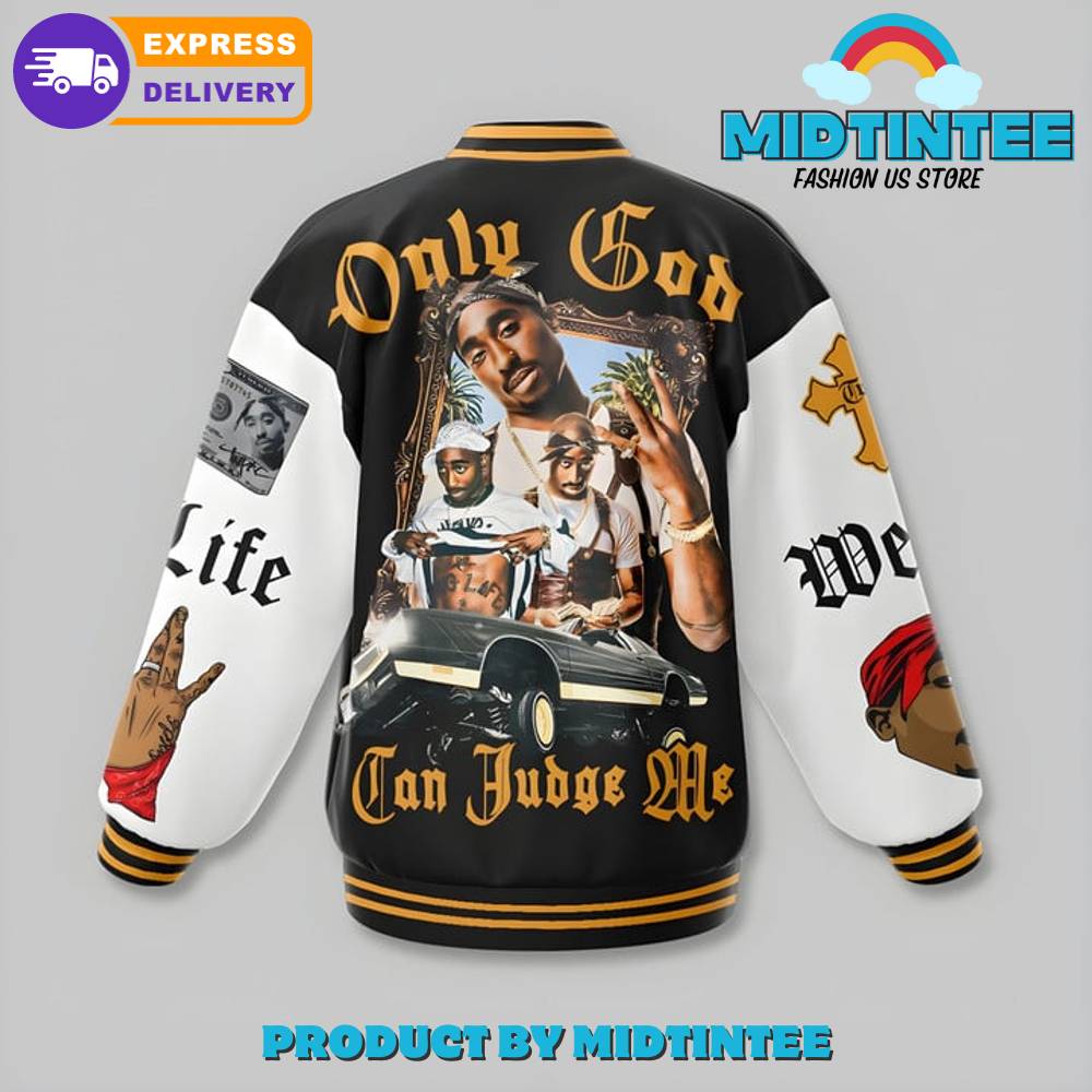 Tupac Shakur Only God Baseball Jacket 30Uf092559 – Utopia Fashion