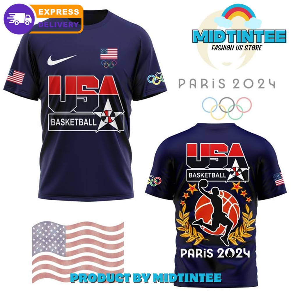 Usa Basketball Champions Olympic Paris Blue Shirt 30Uf095520 – Utopia Fashion