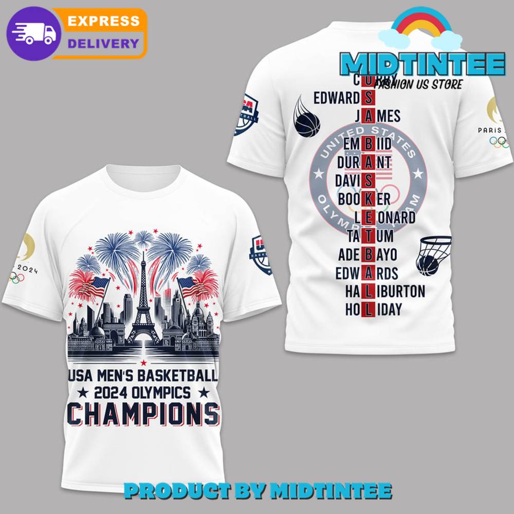 Usa Men Basketball Champions Olympic White Shirt 30Uf095525 – Utopia Fashion