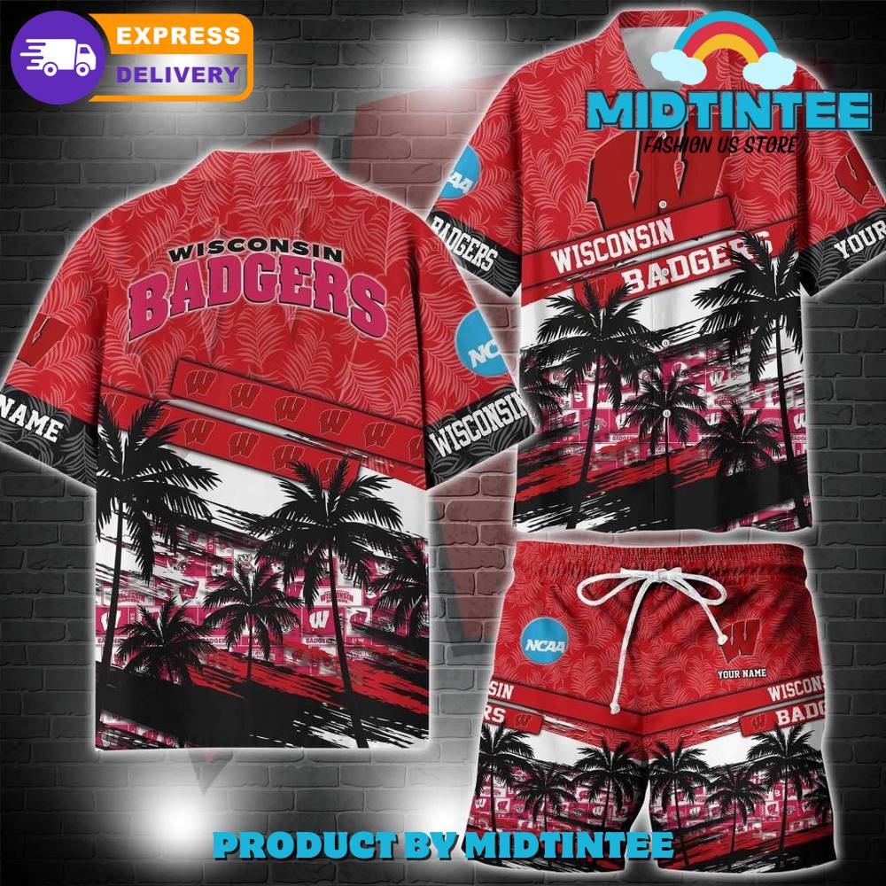 Wisconsin Badgers Ncaa Pattern Personalized Hawaiian Set 30Uf093422 – Utopia Fashion